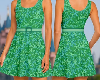 Inside Out Skater Dress, Disgust Cosplay Dress, Disney Costume Dress, Run Disney Women Dress, Disneyworld, Disneyland Shirt,Epcot Shirt