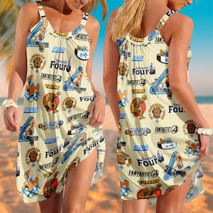 Fantastic Four First Steps Summer Sling Dress, Avengers Costume, Superhero Cosplay Costume, Fantastic Four Women Dress, Casual Dress