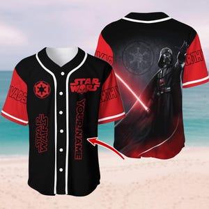 Custom Darth Vader Baseball Jersey, Star Wars Baseball Shirt, Disney Trip Shirt, Magic Kingdom Shirt, Star Wars Shirt, Gift For Him