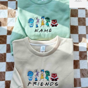 Disney Inside Out Charakter gesticktes Sweatshirt, Cartoon Film Shirt, Inside Out Friends Sweatshirt, Inside Out 2 Sweatshirt Hoodie