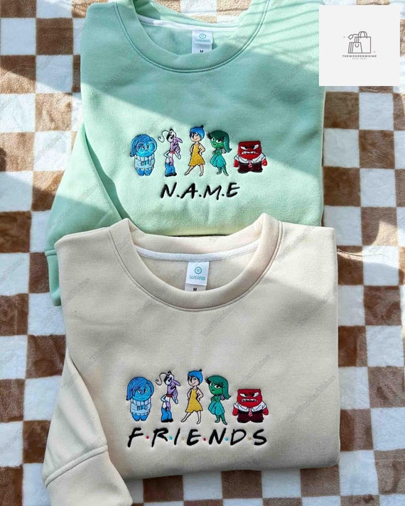 Disney Inside Out Character Embroidered Sweatshirt Cartoon Movie Shirt Inside Out Friends Sweatshirt Inside Out 2 Sweatshirt Hoodie Etsy