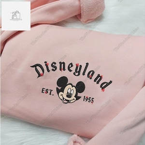 Disneyland Mickey Halloween Embroidered Crewneck Sweatshirt, Halloween Sweatshirt, Disney Embroidered Hoodie, Disney Halloween Gifts