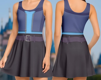 Disfraz de Judy Hopps, vestido de patinadora, disfraz de cosplay de Zootopia de Disney, Animal Kingdom, vestido de Halloween para mujer, camiseta de Disneyland, Disneyworld