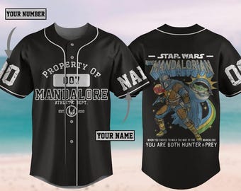Custom Star Wars The Mandalorian Bounty Hunter Baseball Jersey, Star Wars Shirt, Disneyland Family Matching Shirt, Galaxy's Edge Trip