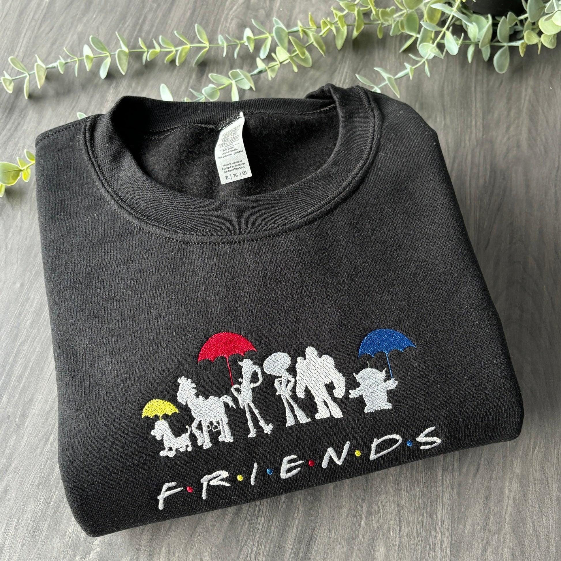 Toy Story Friends Embroidered Sweatshirt, Disney Characters Woody Buzz Lightyear Jessie Embroidered Hoodie, Gifts For Best Friends