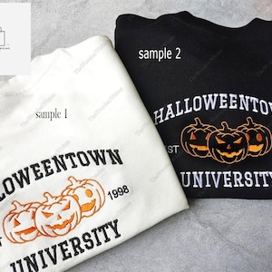 Halloweentown University Est 1998 Embroidery Sweatshirt, Pumpkin University Embroidered Hoodie, Spooky Season Shirt, Halloween Gifts