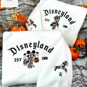 Halloween Disneyland Mickey Minnie Embroidered Sweatshirt, Fall Disneyworld Embroidered Hoodie, Disney Spooky Shirt, Halloween Gifts