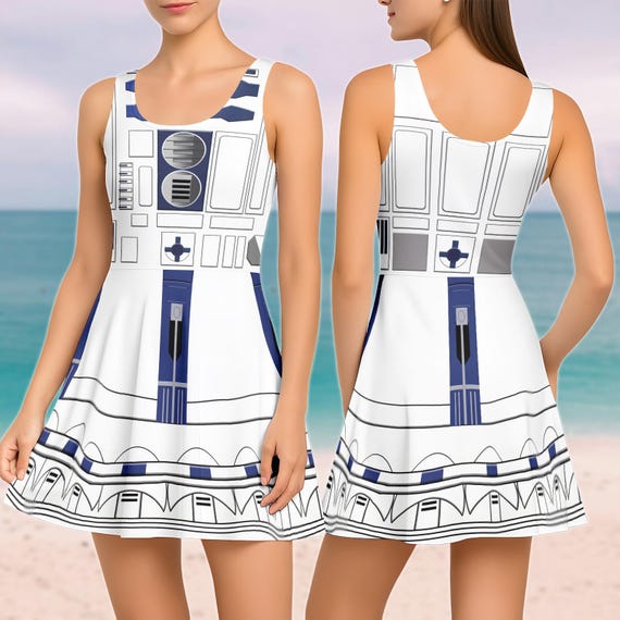 R2D2 Star Wars Skater Dress, Star Wars Women Dress, Blue Robot Costume Dress,  Star Wars Cosplay for Women, Halloween Shirt Gift for Her - Etsy