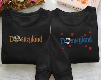 Disneyland Wall-E And Eve Embroidered Sweatshirt, Disney Couple Embroidery Hoodie, Wall-E Movie Shirt, Disney World Valentine Day Gift