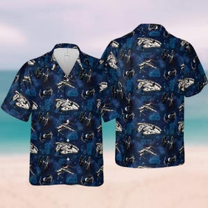 Star Wars Ships Pattern Hawaiian Shirt, Star War Button Shirt, Disney Movie Hawaii Shirt, Summer Beach Shirt, Tropical Vacation Shirt