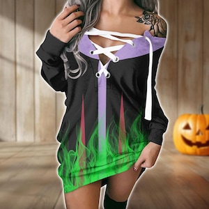 Halloween Maleficent Cross Dress, Disney Maleficent Cosplay Costume, Bad Witch Dress, Disney Villains Dress, Halloween Gift For Her