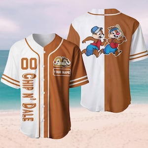 Custom Chip And Dale Baseball Jersey, Disney Vacation Gifts, Funny Magic Kingdom Shirt, Disney Family Trip Shirt, Valentine Couple Gift