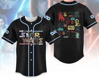 Camiseta de béisbol personalizada de Star Wars, camiseta de béisbol de Disney Star Wars, camiseta de personajes de Star Wars, camiseta de Galaxy's Edge, regalo para fans de Star Wars
