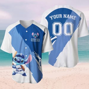 Koszulka baseballowa Custom Stitch, Koszulka wakacyjna Disney Cartoon, Lilo i Stitch, Strój Disney World, Urocza koszulka z kreskówek, Magic Kingdom