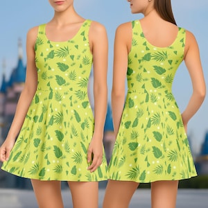 Green Nick Wilde Skater Dress, Disney Zootopia Cosplay Costume, Animal Kingdom, Disneyland, Halloween Women Dress, Disneyworld Shirt