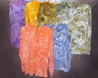 Tie Dye Long Sleeve T Shirt, Gildan Heavy Cotton T Shirt, Marble Tie Dye Shirt, Watercolor Tie Dye Shirt, Ice Dye Long Sleeve T Shirt, S-XL