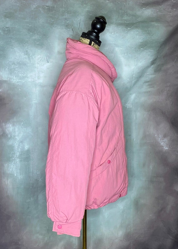 80's Woolrich Woman Pink Down Puffer Jacket, Large - image 2