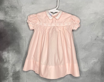 50's Vintage Baby Dress, Vintage Pink Cotton Baby Dress, Short Sleeve Baby Dress, Sax Fifth Avenue Baby, 6 months, 9 Months, 12 Months