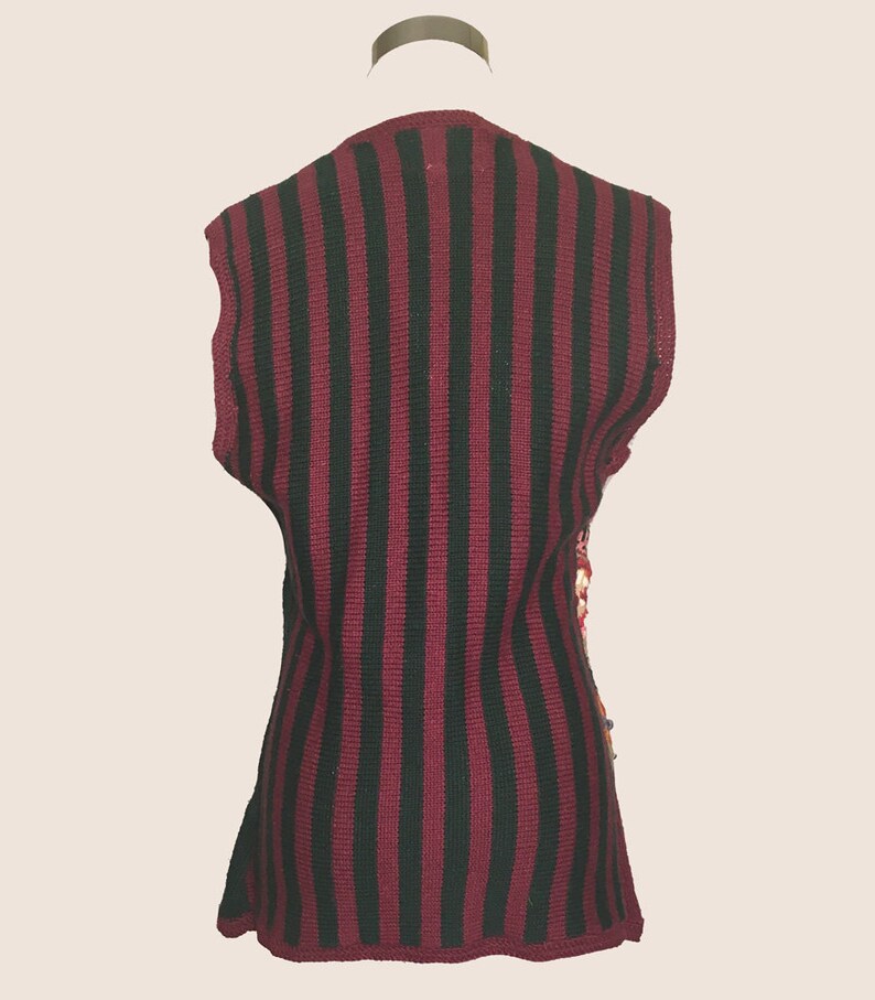 Cambridge Country Store Stripes Multicolor New Old Stock Small Vintage Women/'s Sweater Vest 1990/'s Ramie Cotton Floral