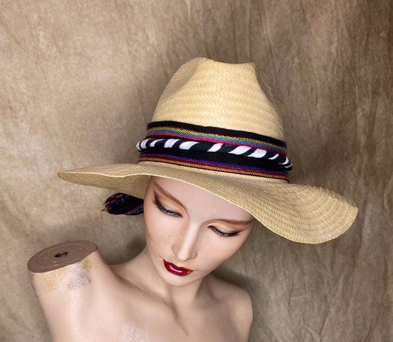 Women's Straw Hat, Vintage Straw Sun Hat, Straw W… - image 2