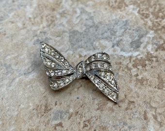 50's Rhinestone Bow Pin, Brooch