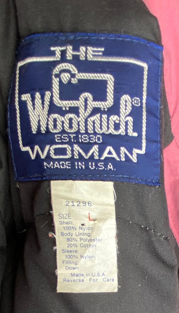 80's Woolrich Woman Pink Down Puffer Jacket, Large - image 7