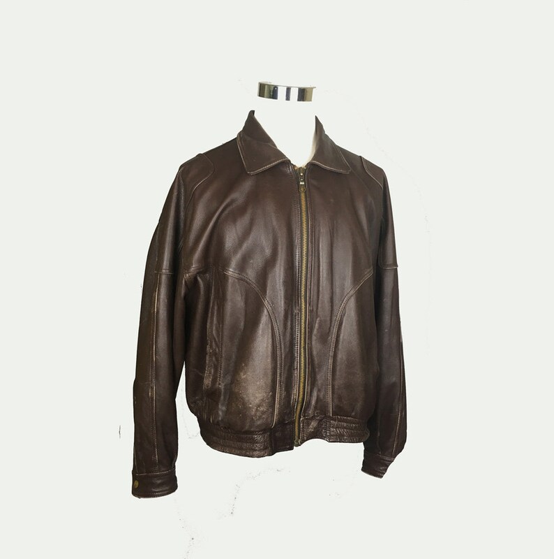 Vintage Men S Brown Leather Jacket Er Image 0