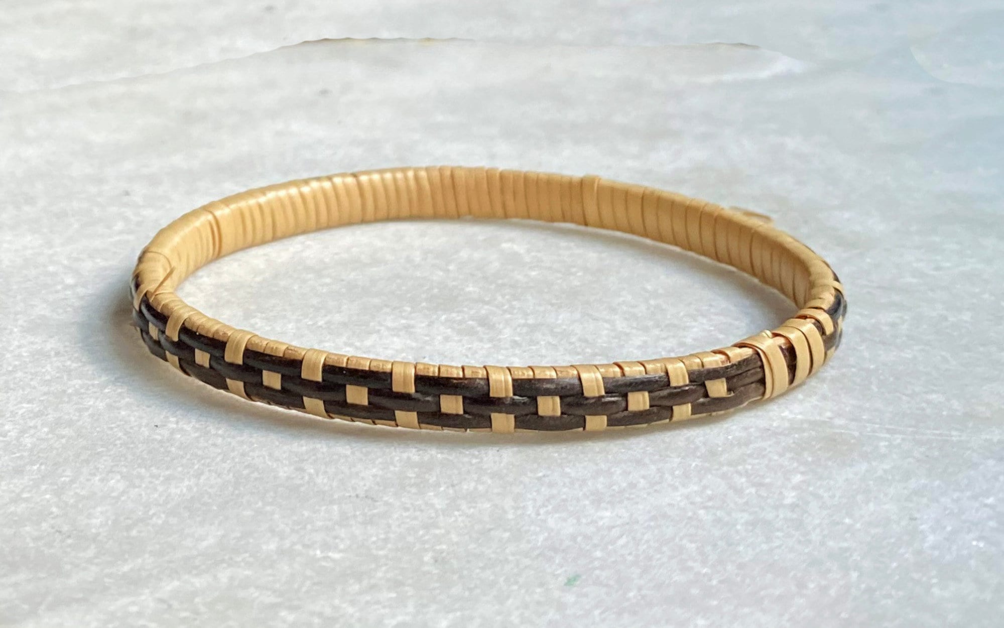 Vintage Rattan Bangle, Vintage Wicker Bangle, Woven Straw