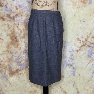 Vintage Wolle Bleistift Rock, Vintage Grauer Wolle Gerader Rock, Grauer Wolle Tweed Rock, 70er Wollrock, Gefütterter Wollrock, Grauer Tweed Rock, Sm