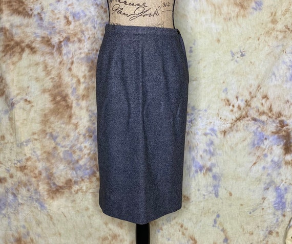 ヴィンテージ ウール ペンシルスカート、ヴィンテージ グレー ウール  