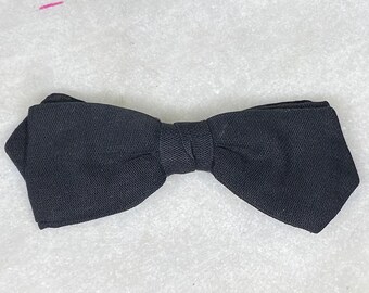 60's Black Clip On Bow Tie, Ormond NYC