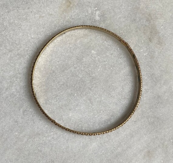 70's Narrow Brass Hobnail Bangle - image 4