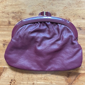 80&#39;s Burgundy Leather Clutch