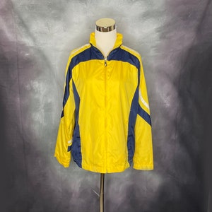 90年代の青と黄色のジップアップウィンドブレーカージャケット - Etsy 日本
