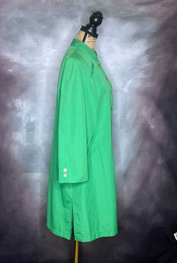 60's Kelly Green Knee Length Raincoat, Forecaster… - image 5