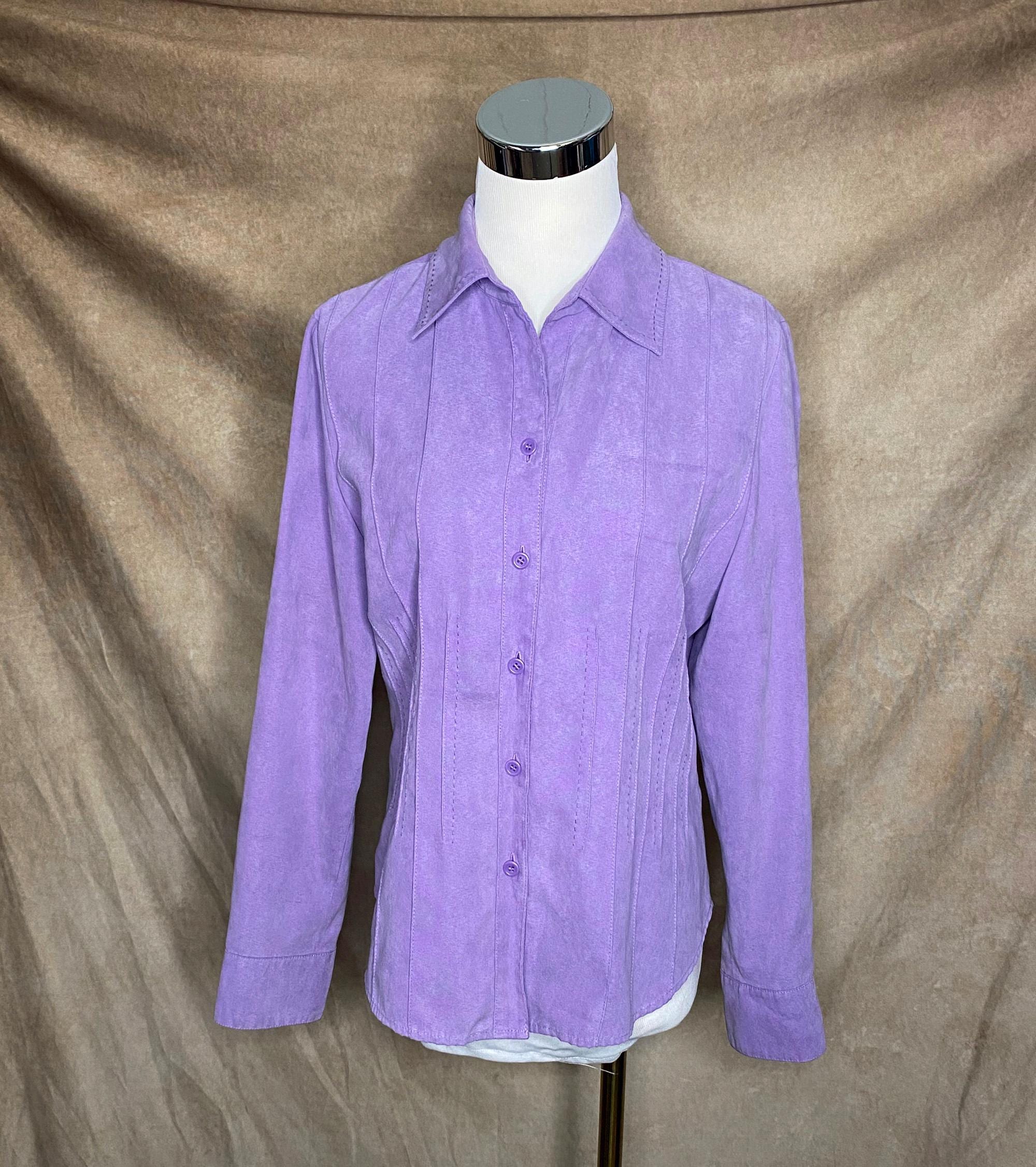 Talbots Long Sleeve Blouse, Lavender Long Sleeve Blouse, Womens