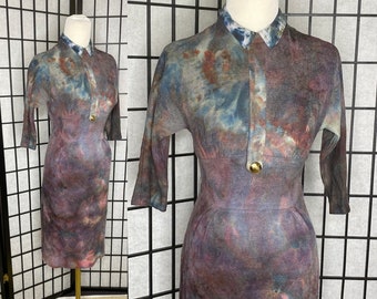 Ice Dyed 50;s/60's Harry S. Epstein Hourglass Dress, X Small/Small