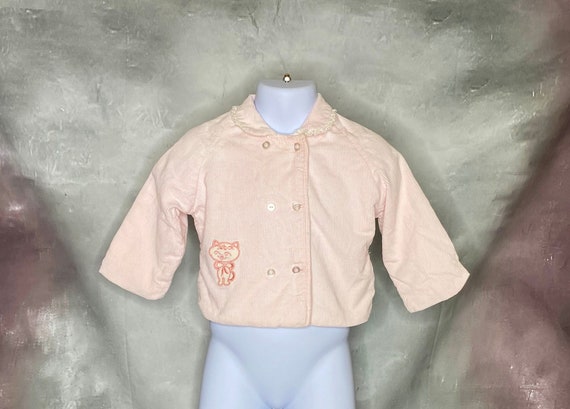 Vintage 3T Girls Jacket, 50s Toddler Girl Jacket,  3T Pink Corduroy Jacket, Jack and Jill Toddler Jacket, Pink 3T Jacket, 3T Corduroy Jacket