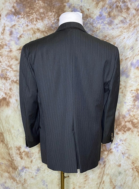 90's Men's Dark Gray Pinstripe Sport Coat, Wool S… - image 3