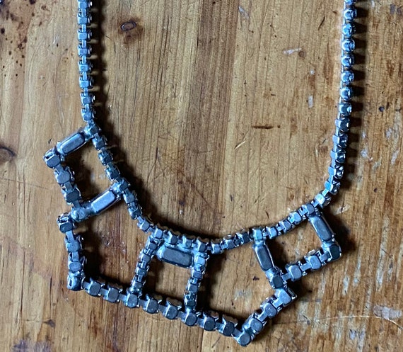 50's Rhinestone Festoon Necklace, Choker - image 4