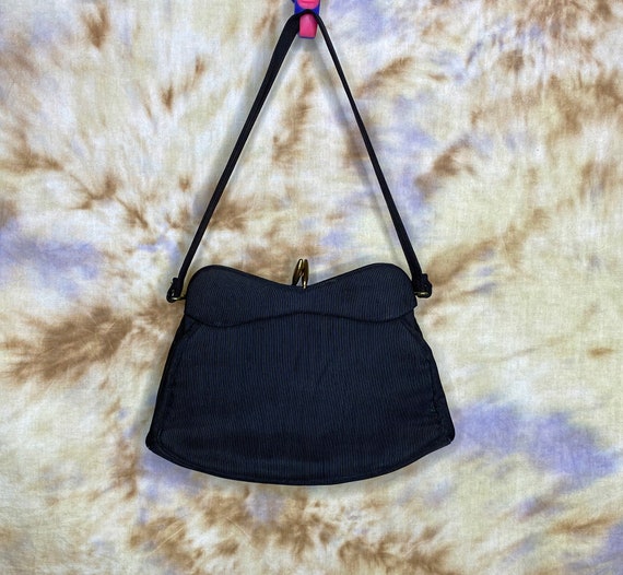 40's  Black Fabric Handbag - image 1