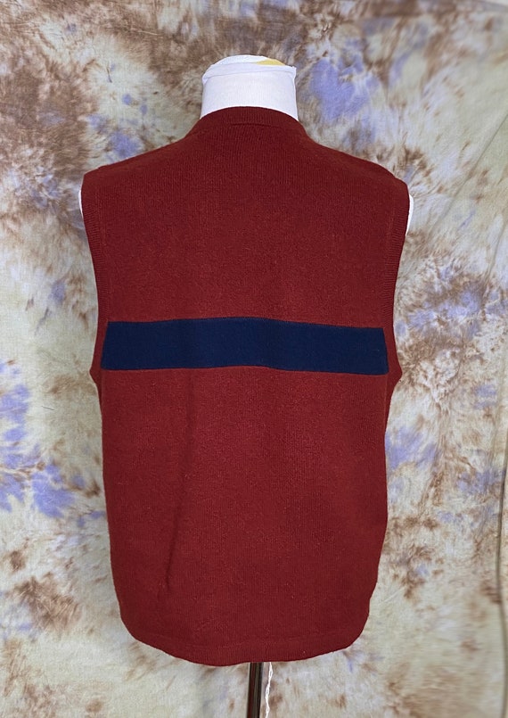 90's Wool V Neck Pullover Sweater Vest in Burgund… - image 3