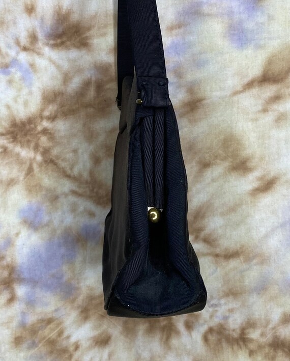 40's  Black Fabric Handbag - image 4