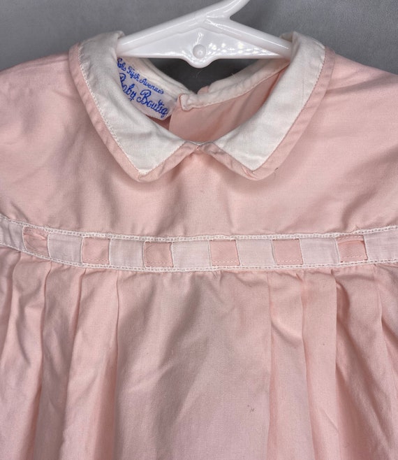 50's Vintage Baby Dress, Vintage Pink Cotton Baby Dress, Short Sleeve Baby Dress, Sax Fifth Avenue Baby, 6 months, 9 Months, 12 Months View 4