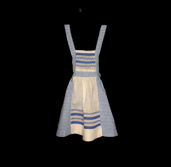 blue gingham pinafore