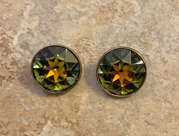Vintage 40's Round Button Faceted Glass Kaleidosc… - image 1
