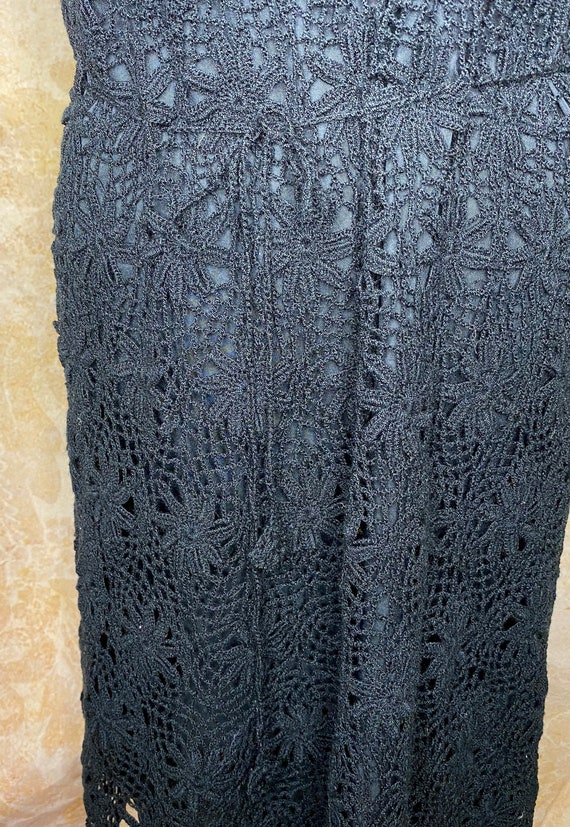 Vintage Black Lace Midi Dress, Summer Black Lace … - image 8