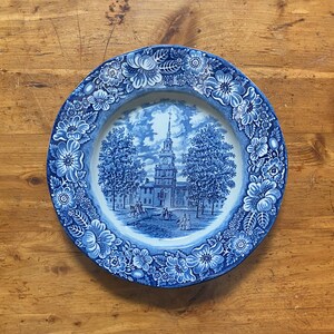 Collectable Plate, Staffordshire Ironstone Plate, Liberty Blue Plate,Staffordshire Independence Hall Plate, Transferware Plate, Dinner Plate