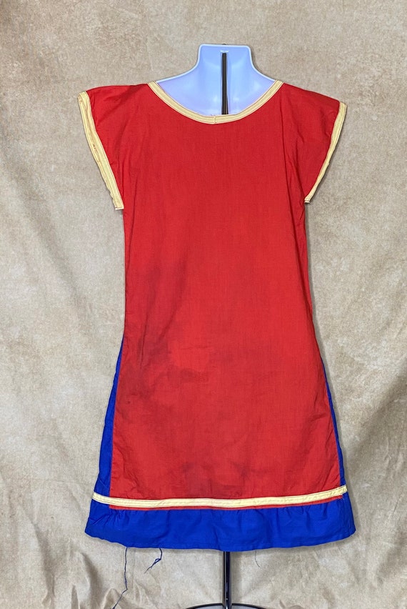 30's/40's Girl's Cotton Cap Sleeve Dress in Red a… - image 4