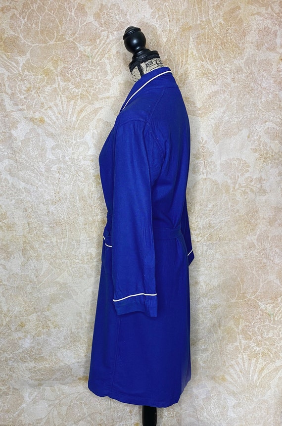 50's/60's Royal Blue Wool Robe, Medium - image 3
